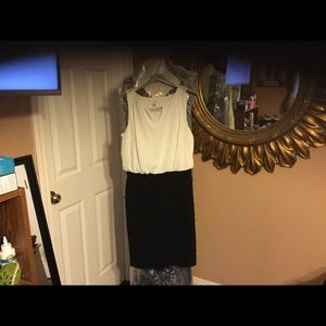 A cute stretch black white dress size 12
